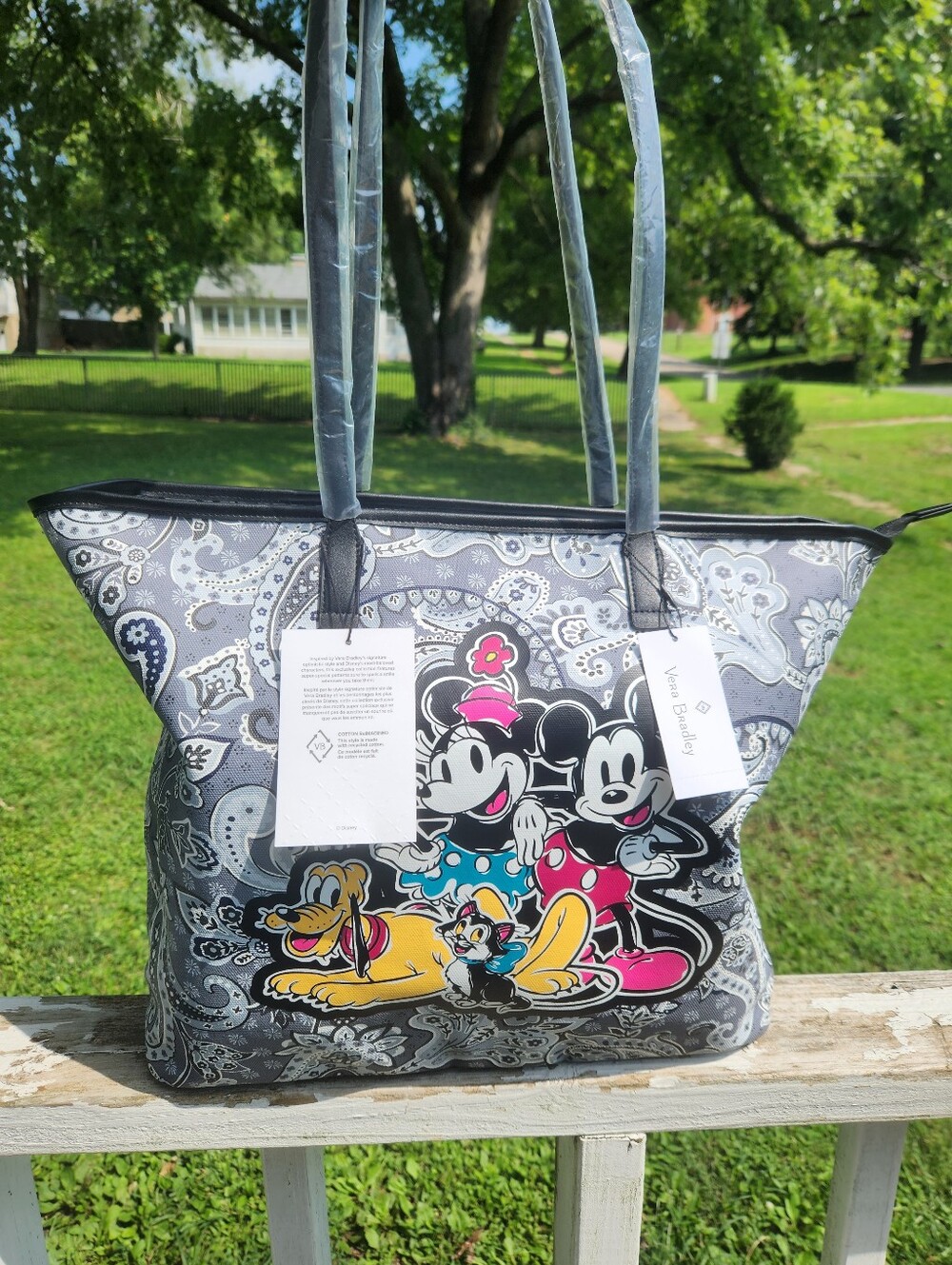 Disney x Vera Bradley Paisley Tote with Mickey & Minnie Print NWT - Picture 1 of 14